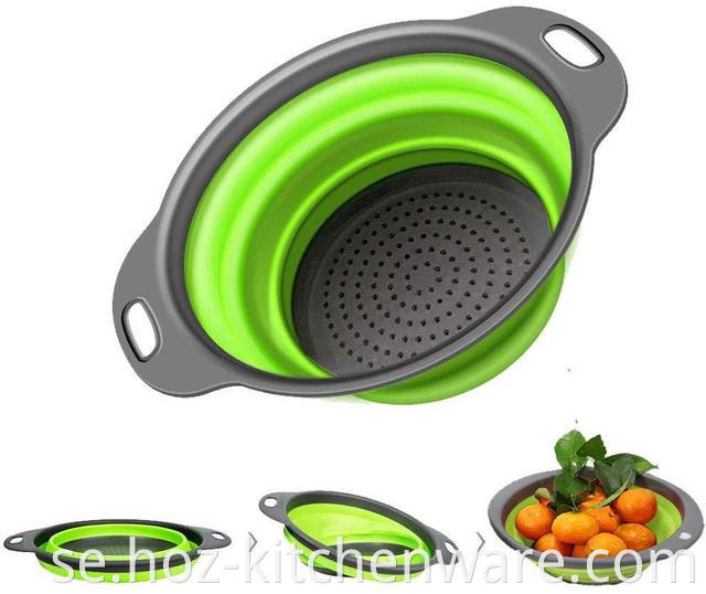 Compappible Round Colander 2Sizes of Silicone Foldbar Siler